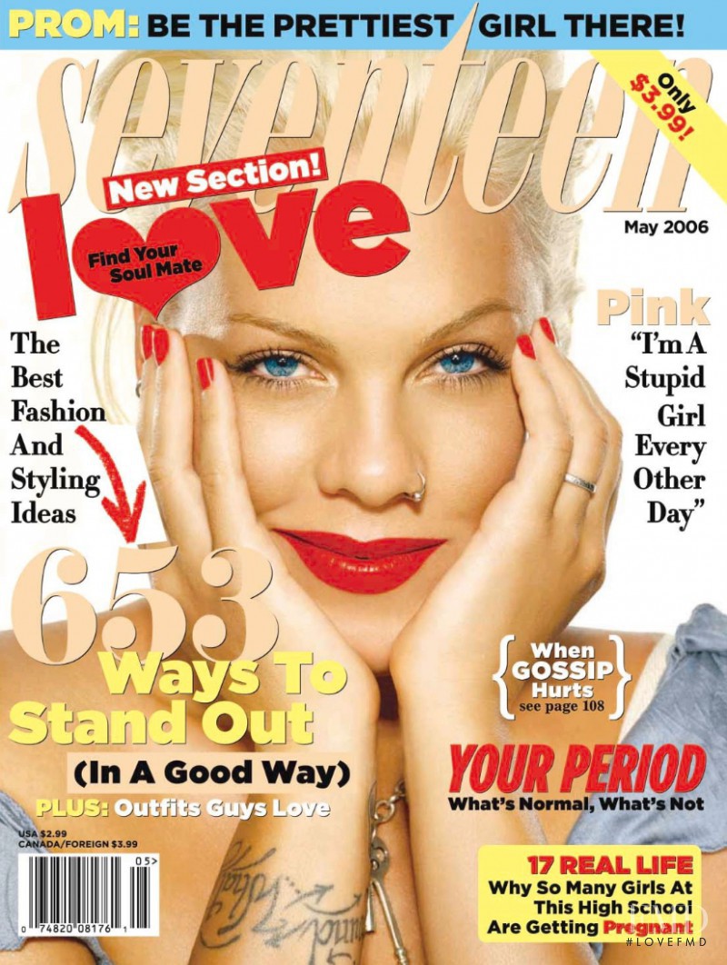 Pink featured on the Seventeen USA cover from May 2006