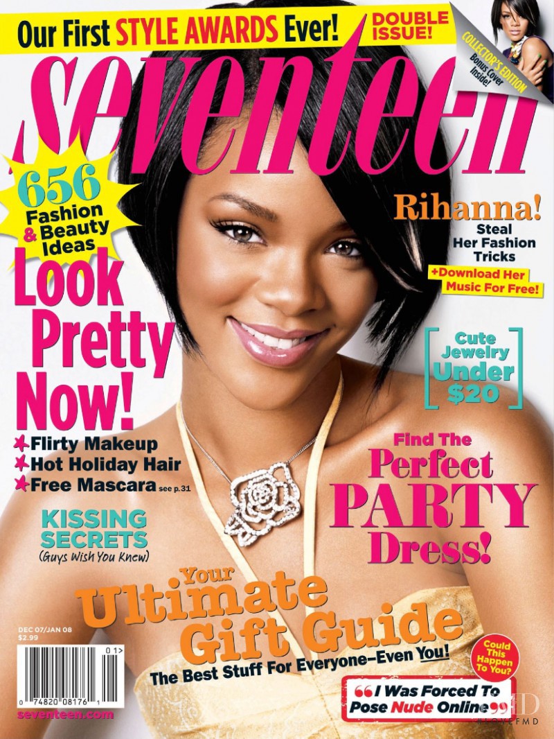Rihanna featured on the Seventeen USA cover from December 2007