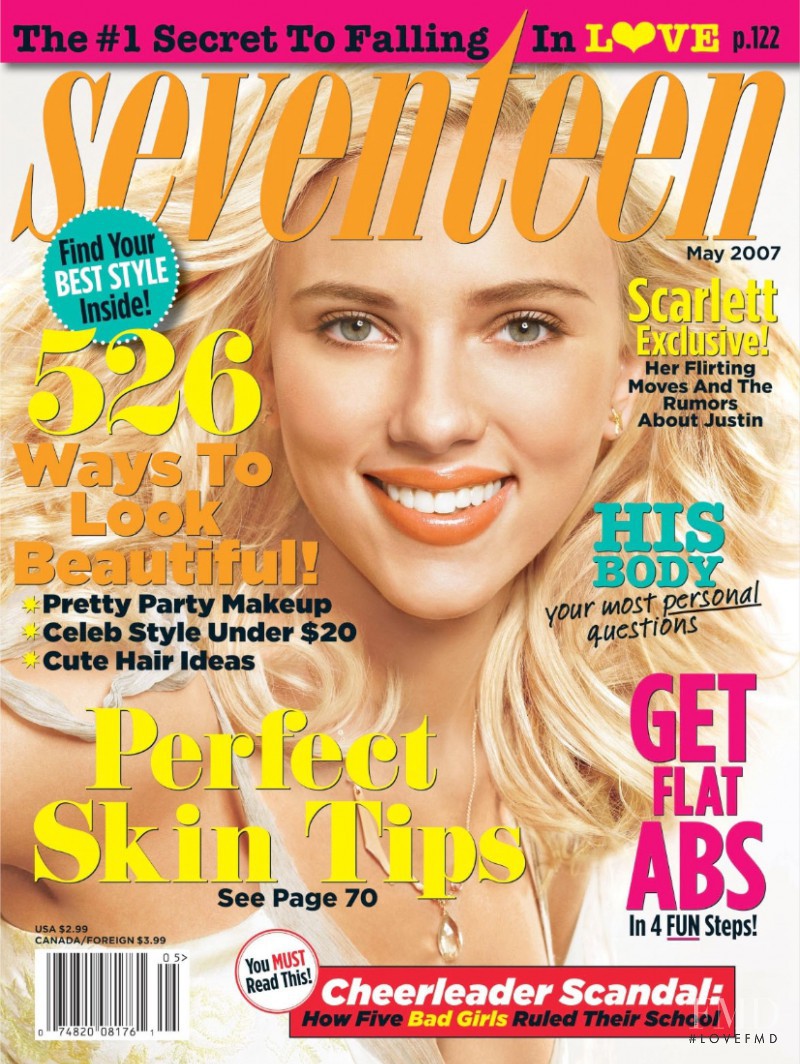 Scarlett Johansson featured on the Seventeen USA cover from May 2007