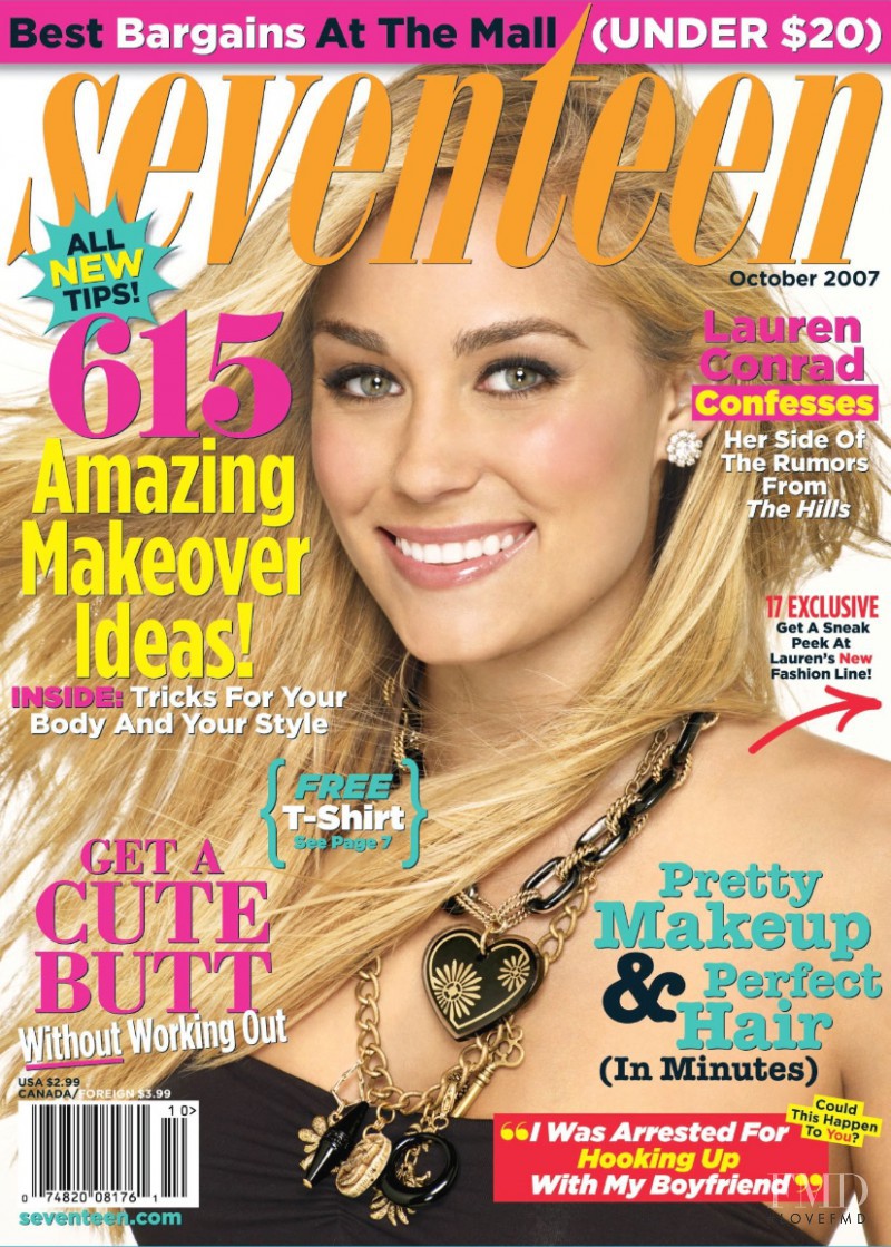 Lauren Conrad featured on the Seventeen USA cover from October 2007