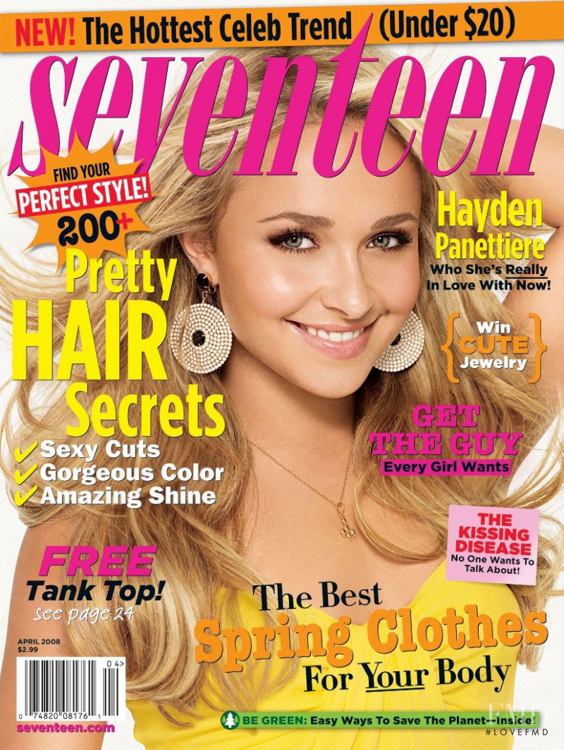 Hayden Panettiere featured on the Seventeen USA cover from April 2008
