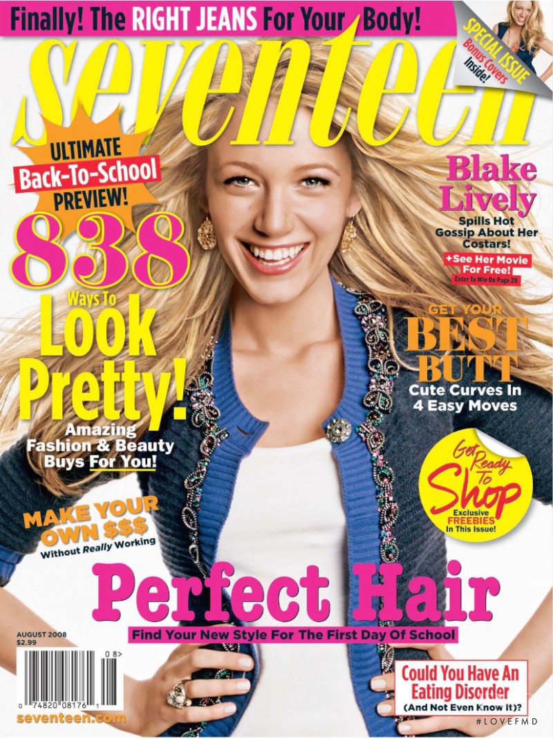 Blake Lively featured on the Seventeen USA cover from August 2008