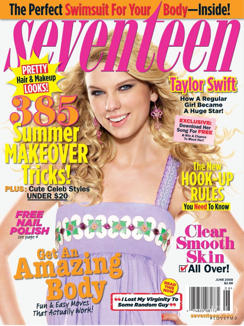 Taylor Swift featured on the Seventeen USA cover from June 2008
