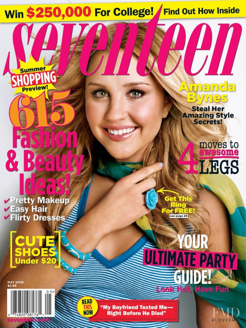 Amanda Bynes featured on the Seventeen USA cover from May 2008