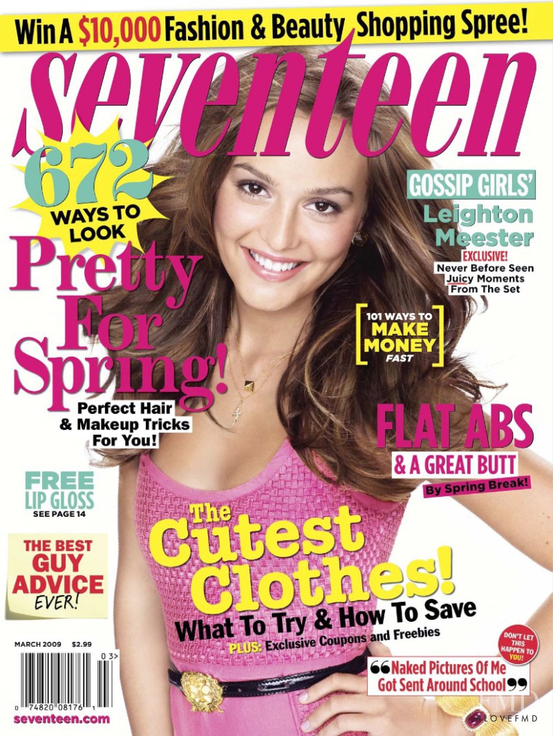 Leighton Meester featured on the Seventeen USA cover from March 2009