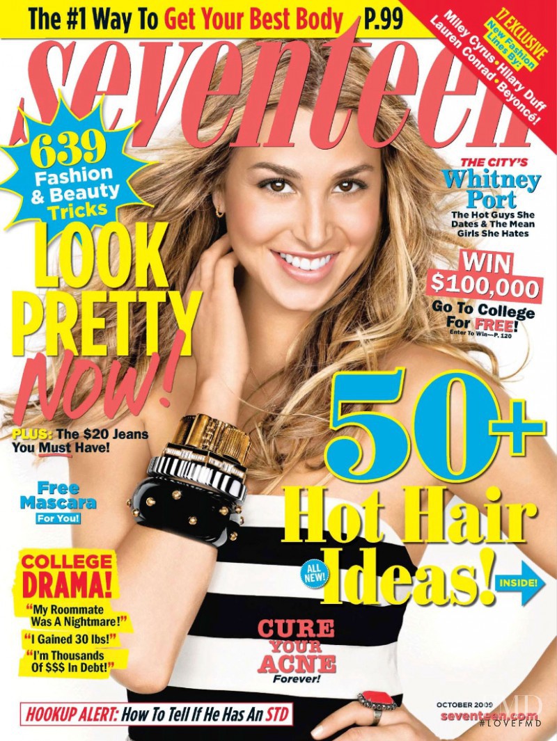 Whitney Port featured on the Seventeen USA cover from October 2009