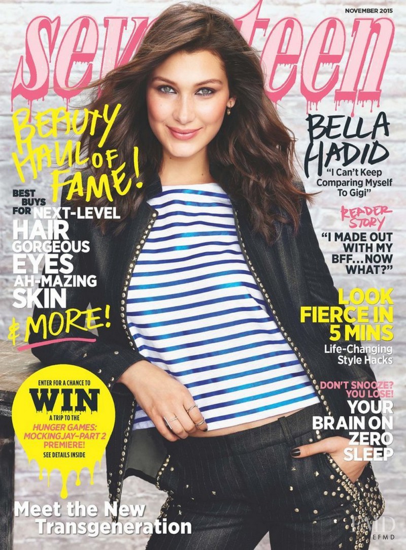 Bella Hadid featured on the Seventeen USA cover from November 2015