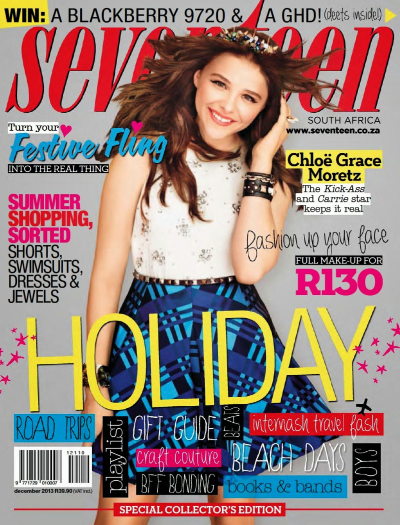 Chloe Grace Moretz featured on the Seventeen South Africa cover from December 2013