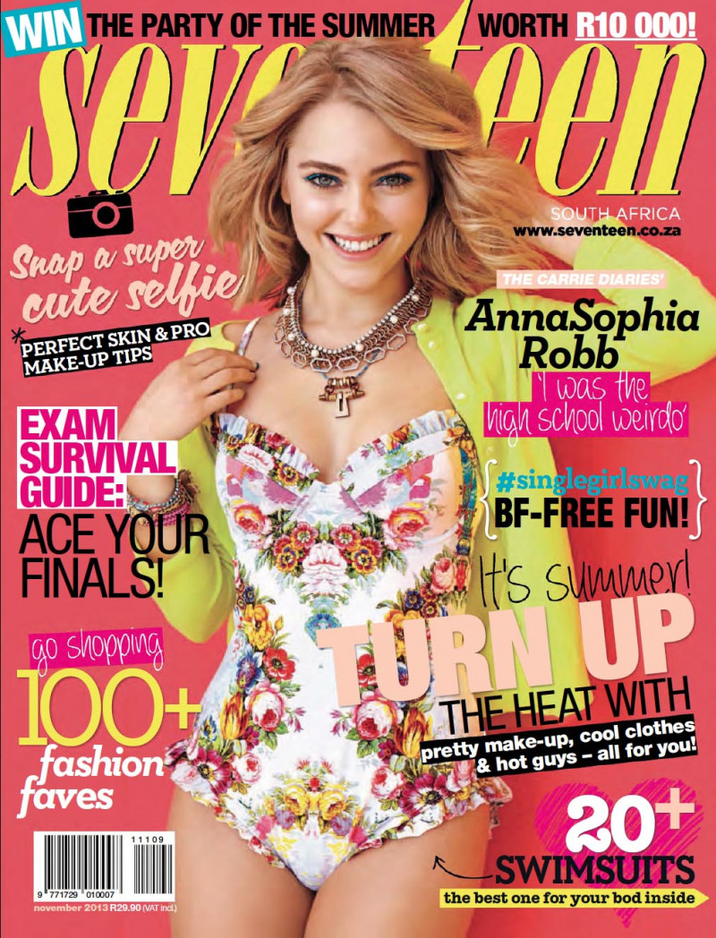 Anna Sophia Robb featured on the Seventeen South Africa cover from November 2013