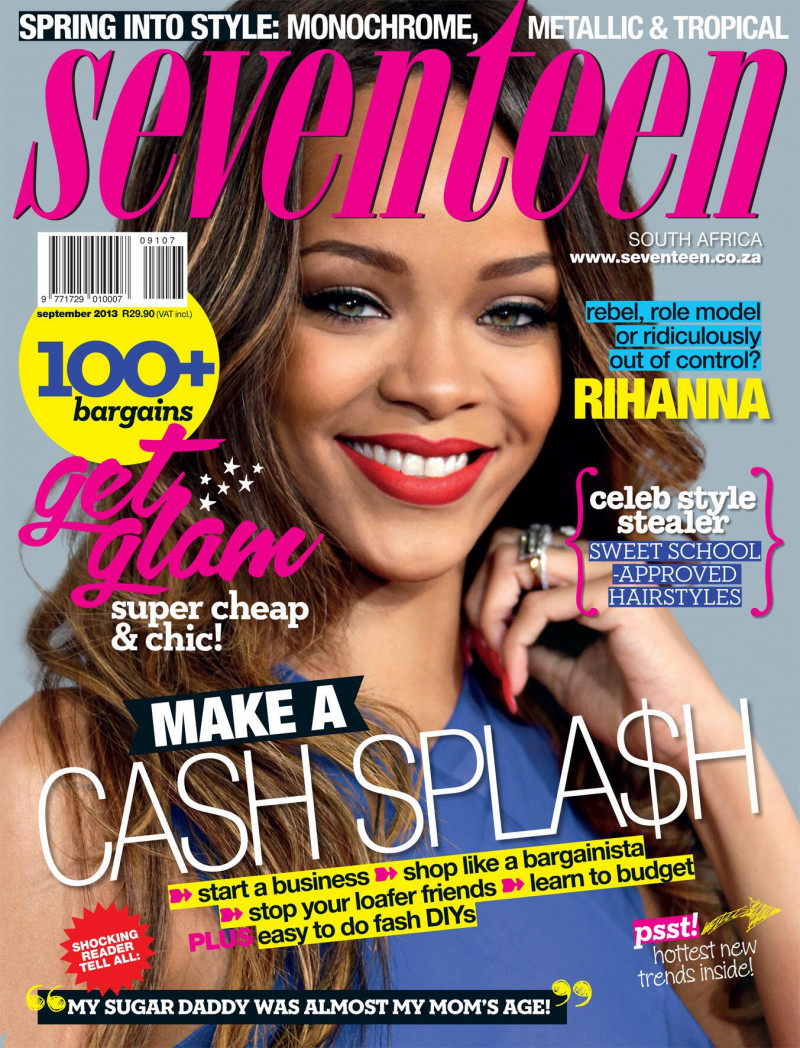 Rihanna featured on the Seventeen South Africa cover from September 2013