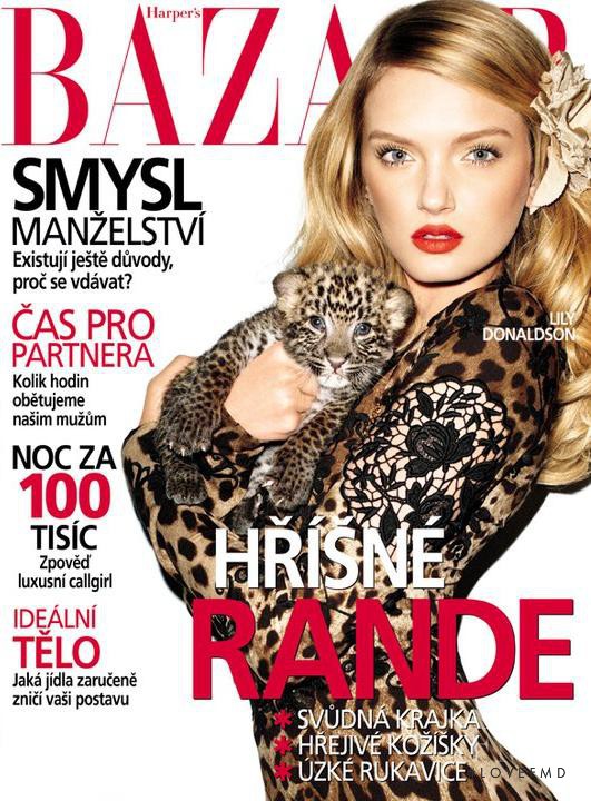 Lily Donaldson featured on the Harper\'s Bazaar Czech cover from January 2011