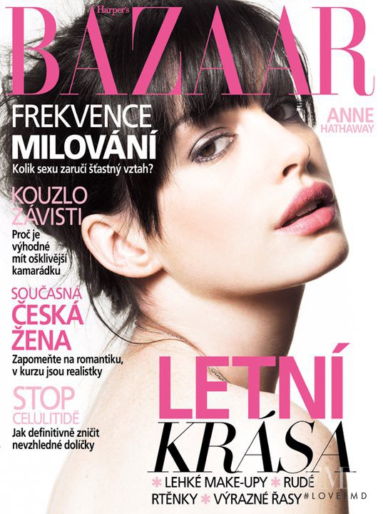 Anne Hathaway featured on the Harper\'s Bazaar Czech cover from June 2011