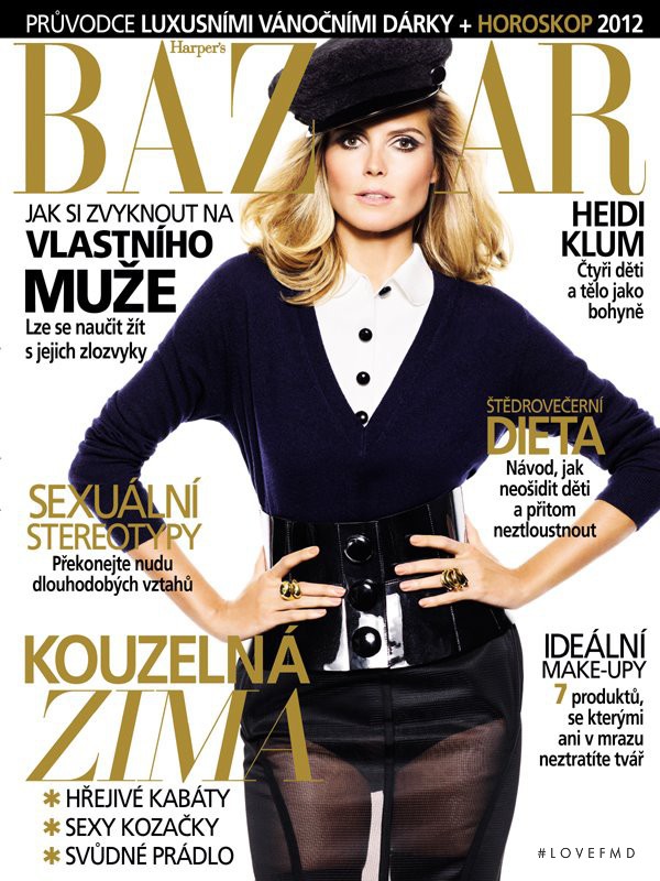 Heidi Klum featured on the Harper\'s Bazaar Czech cover from November 2011