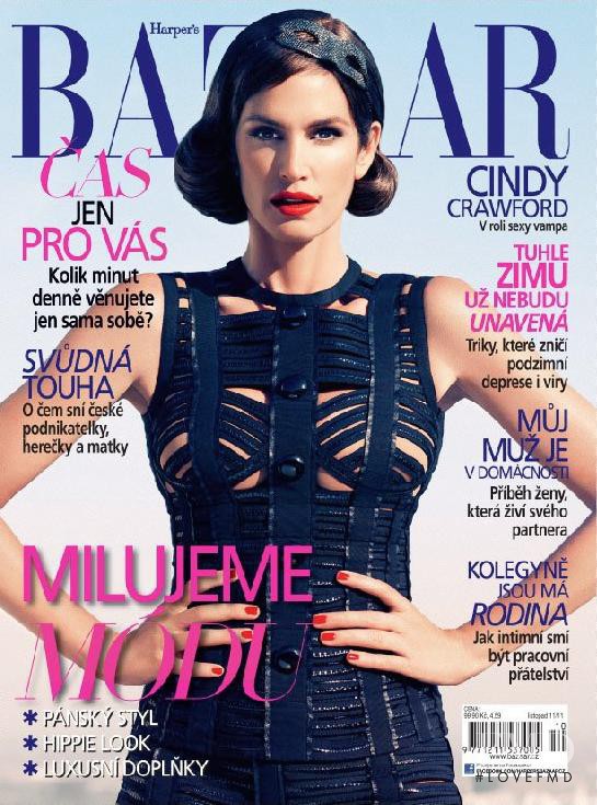 Cindy Crawford featured on the Harper\'s Bazaar Czech cover from October 2011