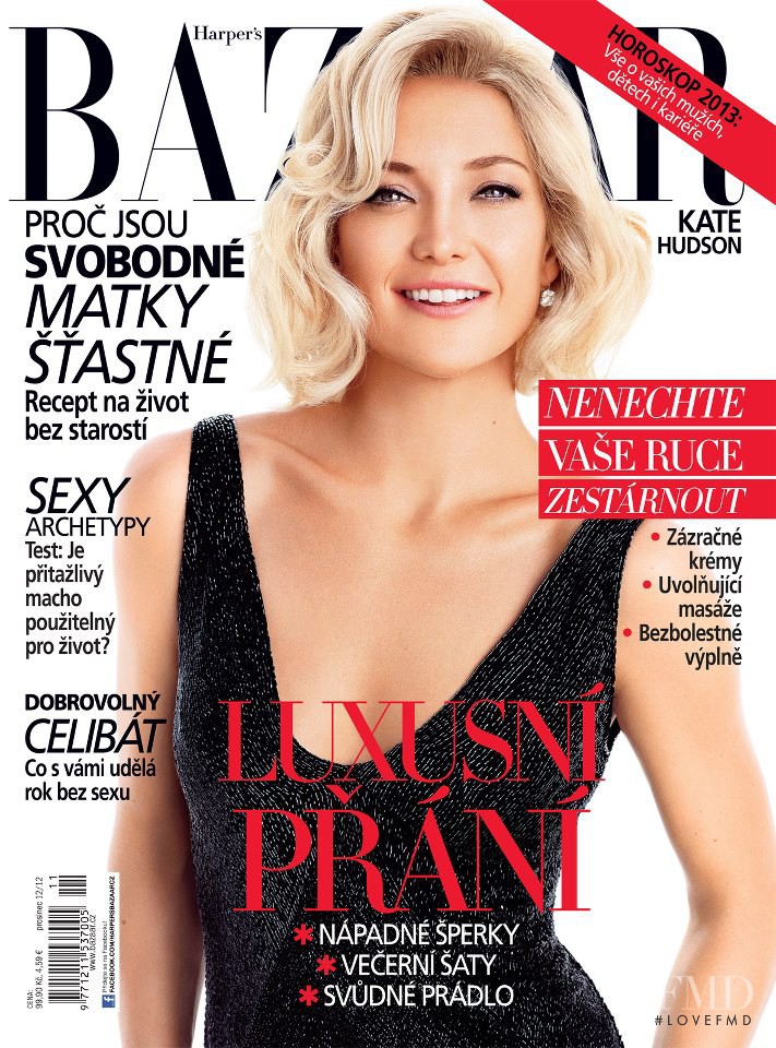 Kate Hudson featured on the Harper\'s Bazaar Czech cover from December 2012
