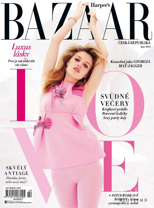 Georgia May Jagger featured on the Harper\'s Bazaar Czech cover from February 2016