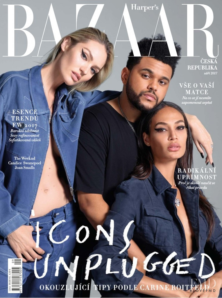 Candice Swanepoel, Joan Smalls featured on the Harper\'s Bazaar Czech cover from September 2017