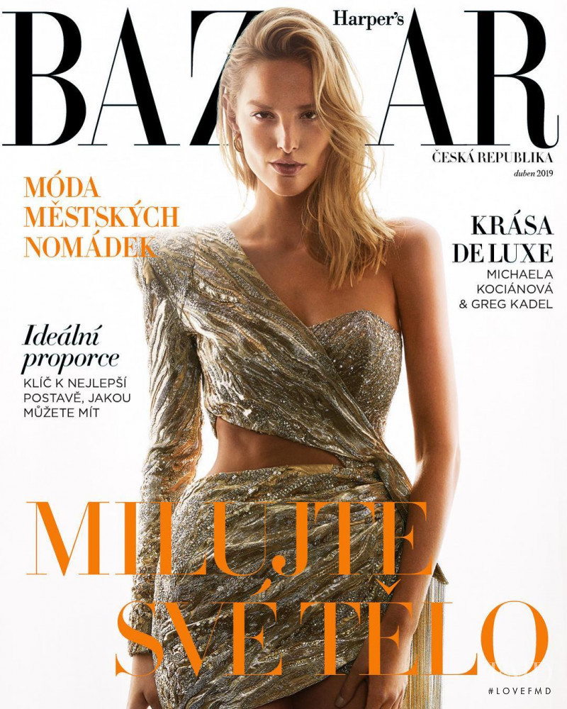 Michaela Kocianova featured on the Harper\'s Bazaar Czech cover from April 2019