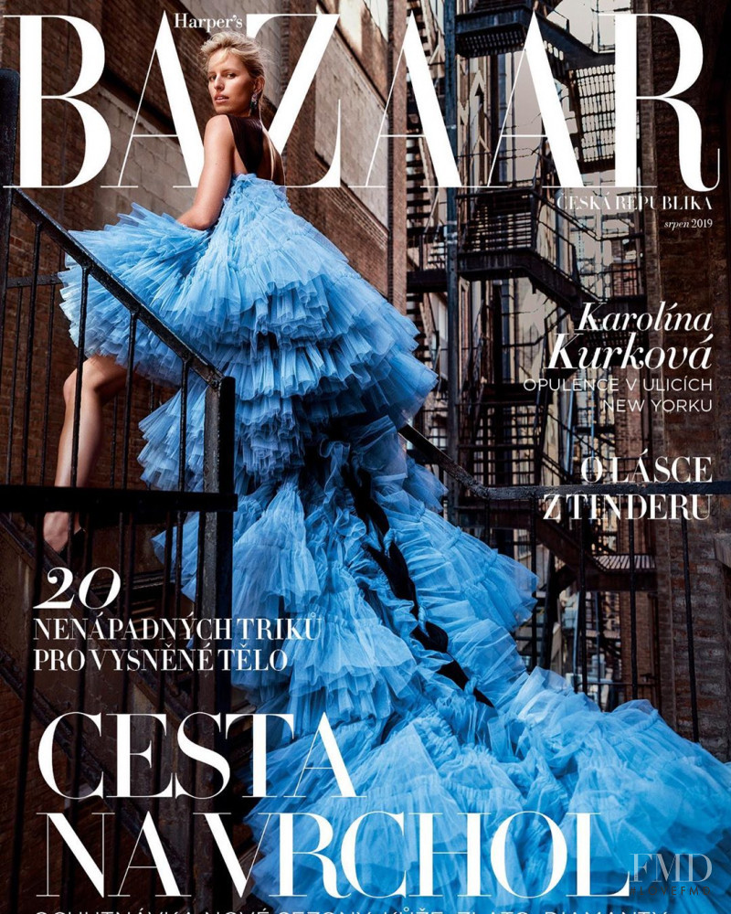 Karolina Kurkova featured on the Harper\'s Bazaar Czech cover from August 2019