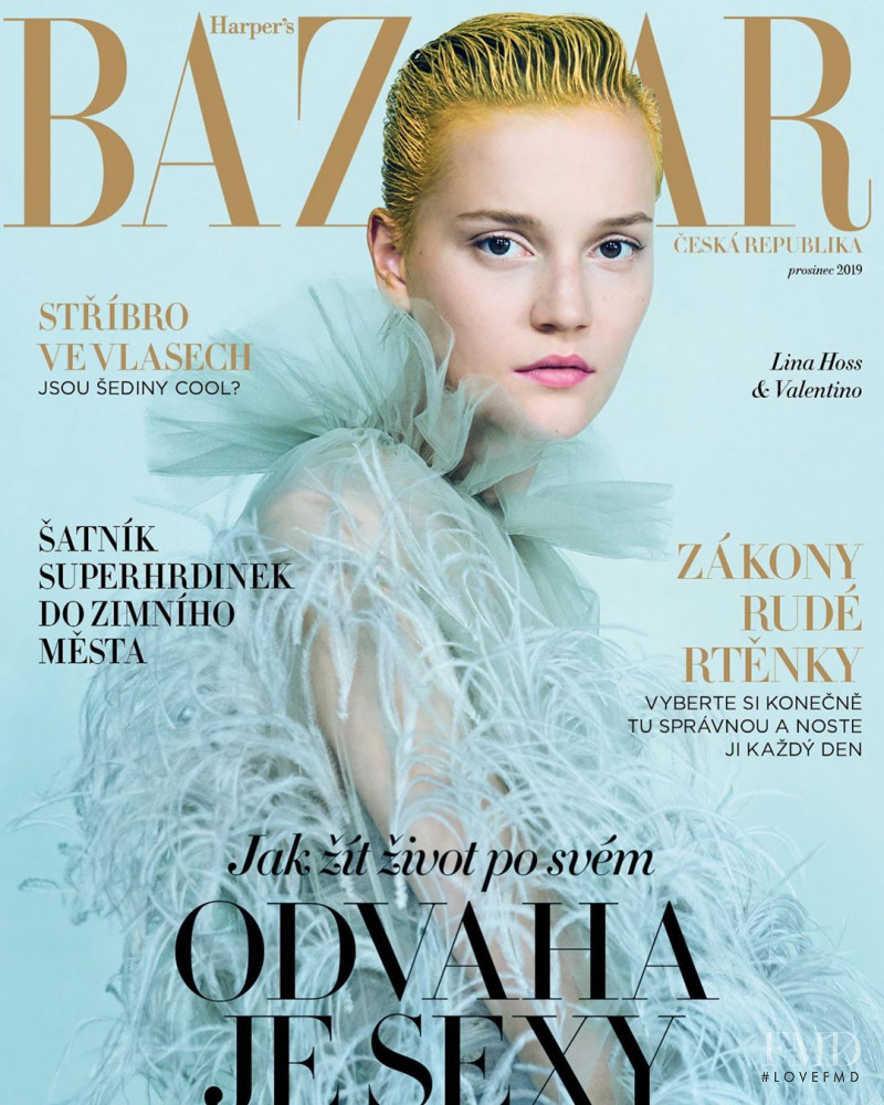 Lina Hoss featured on the Harper\'s Bazaar Czech cover from December 2019