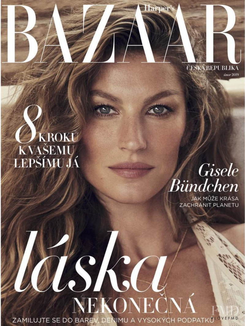 Gisele Bundchen featured on the Harper\'s Bazaar Czech cover from February 2019