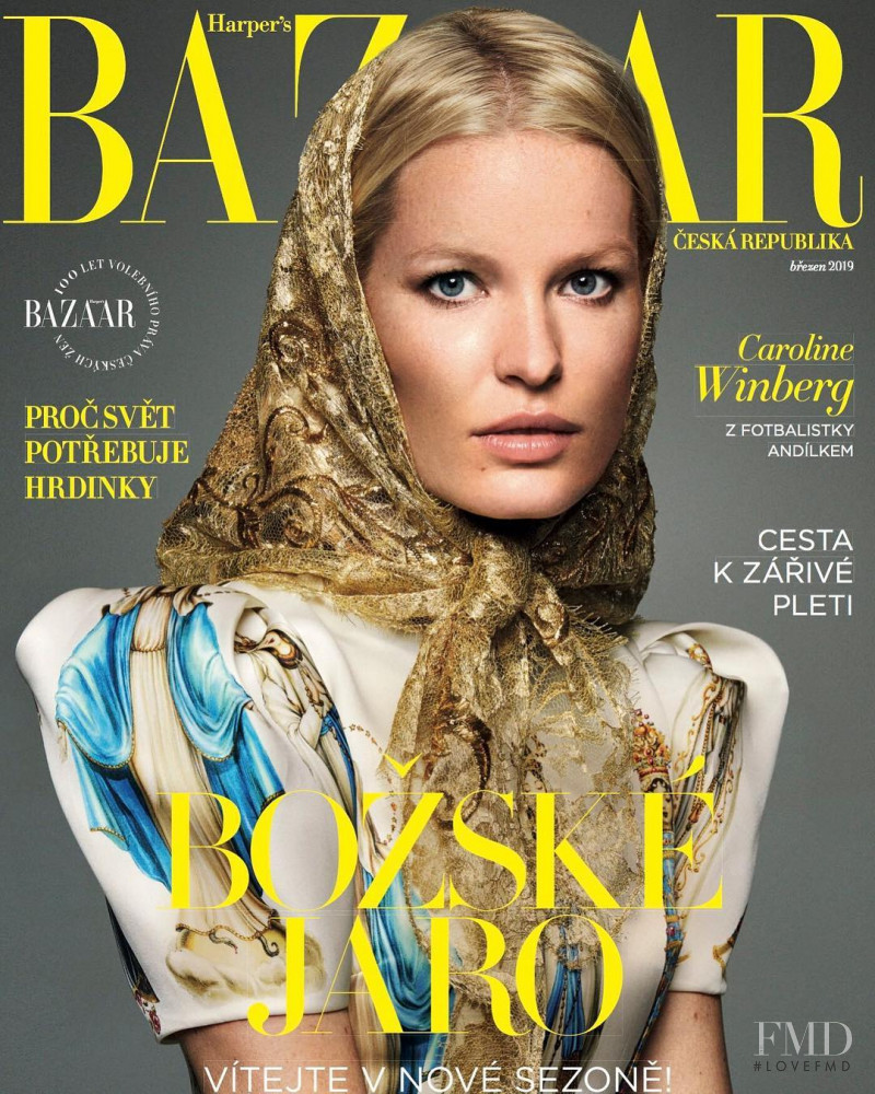 Caroline Winberg featured on the Harper\'s Bazaar Czech cover from March 2019