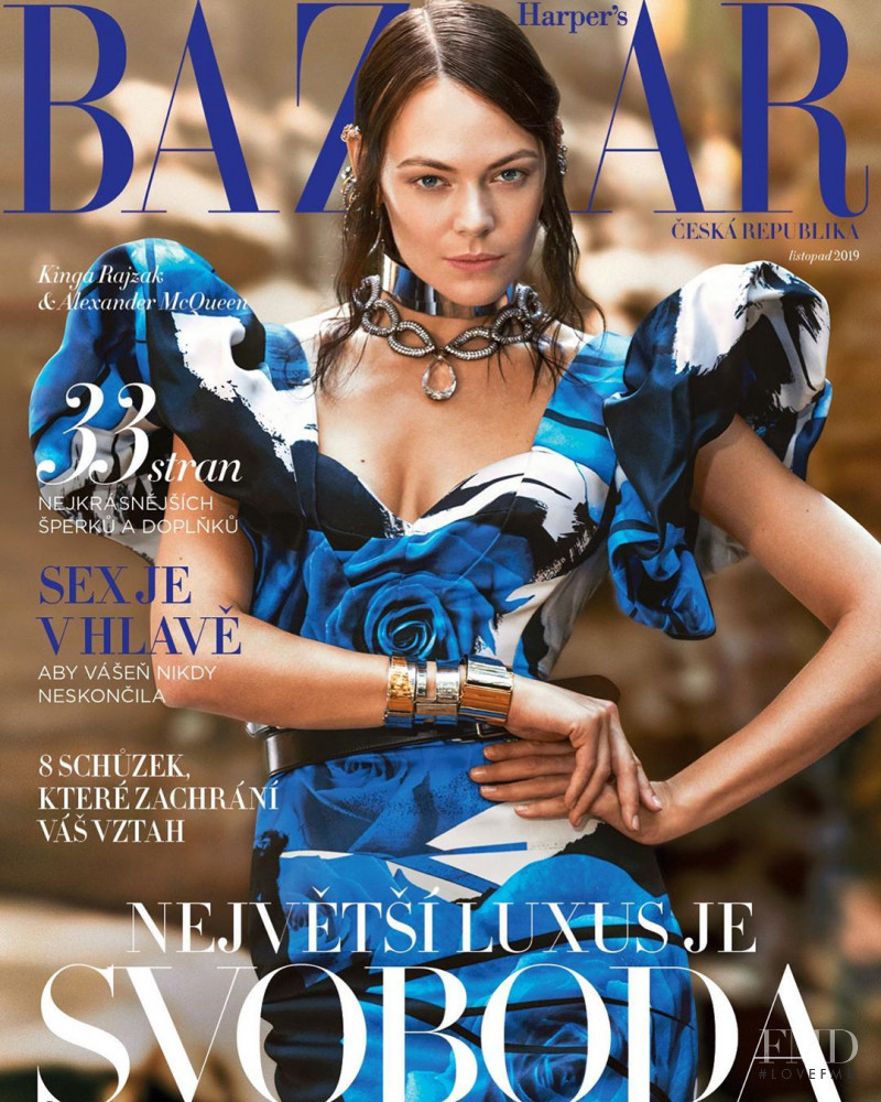 Kinga Rajzak featured on the Harper\'s Bazaar Czech cover from November 2019