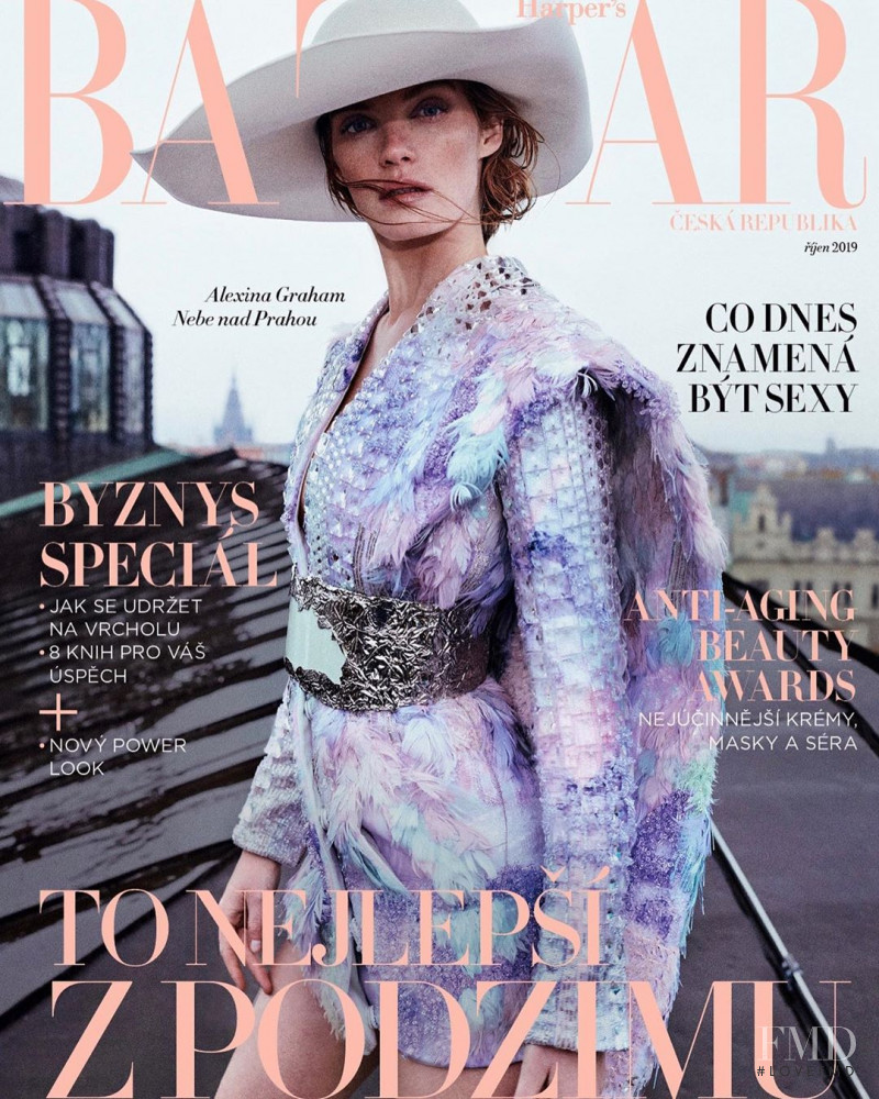 Alexina Graham featured on the Harper\'s Bazaar Czech cover from October 2019