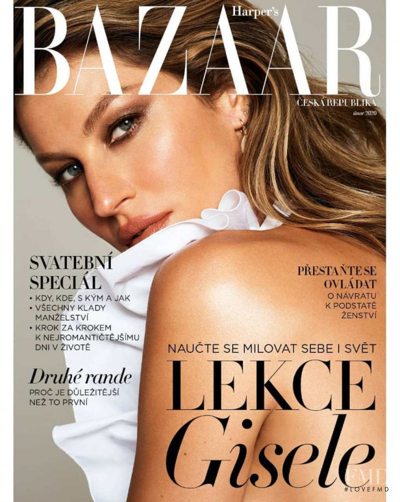 Gisele Bundchen featured on the Harper\'s Bazaar Czech cover from February 2020