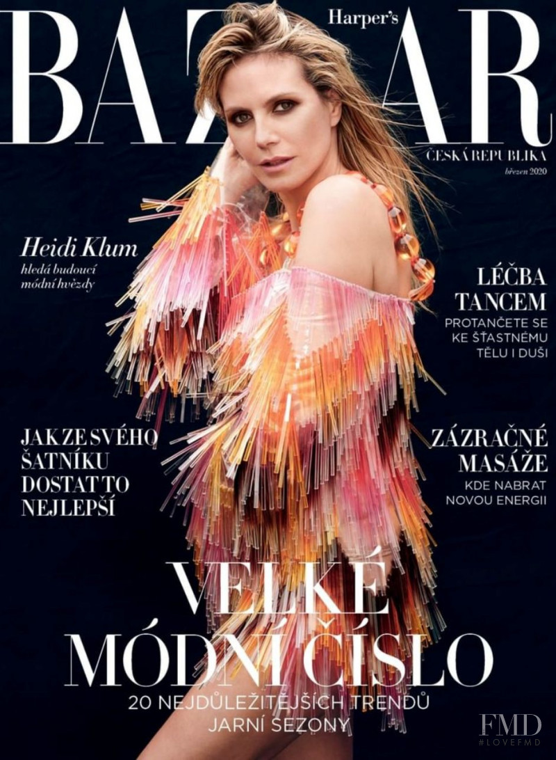 Heidi Klum featured on the Harper\'s Bazaar Czech cover from March 2020