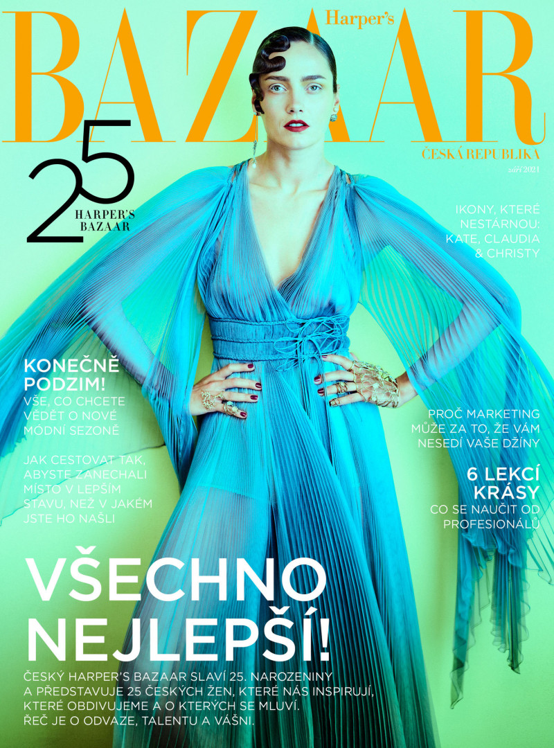 Karmen Pedaru featured on the Harper\'s Bazaar Czech cover from September 2021