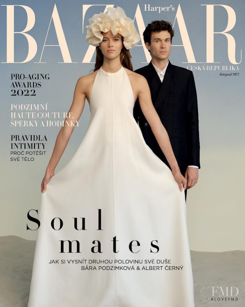 Bara Podzimkova featured on the Harper\'s Bazaar Czech cover from November 2022