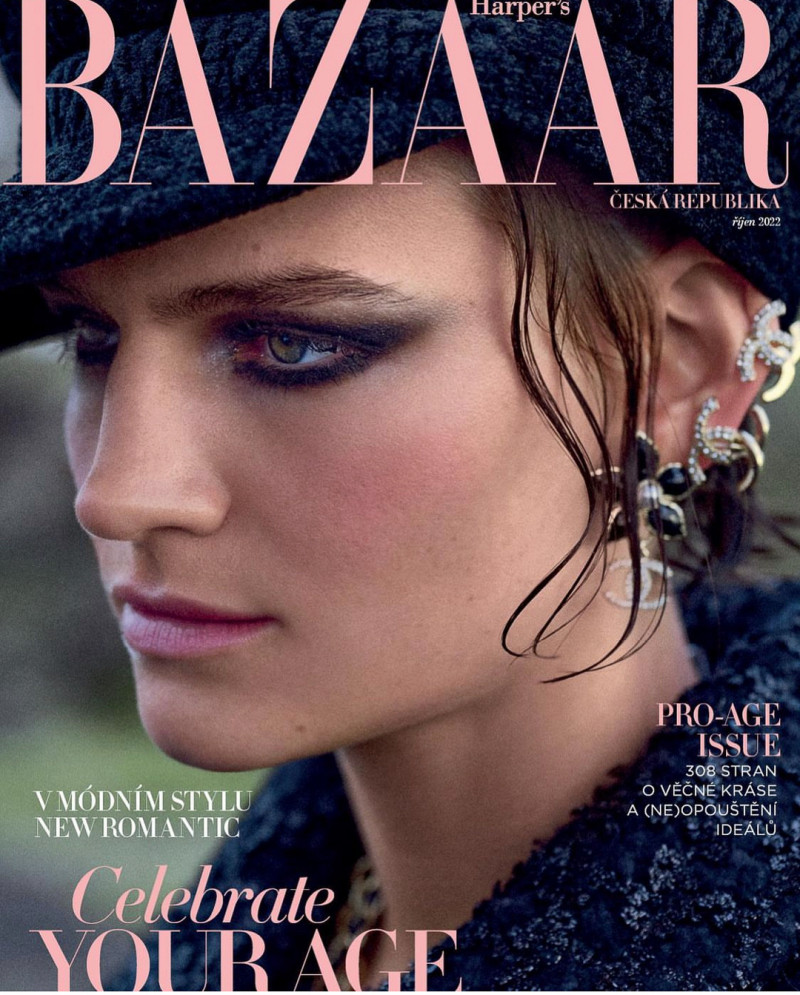 Hirschy Grace featured on the Harper\'s Bazaar Czech cover from October 2022