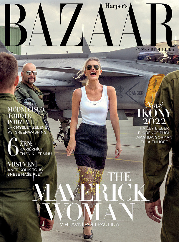 Paulina Porizkova featured on the Harper\'s Bazaar Czech cover from September 2022