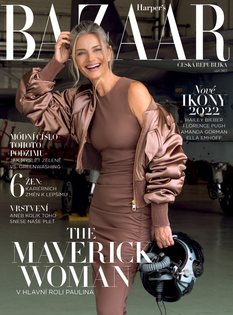 Paulina Porizkova featured on the Harper\'s Bazaar Czech cover from September 2022