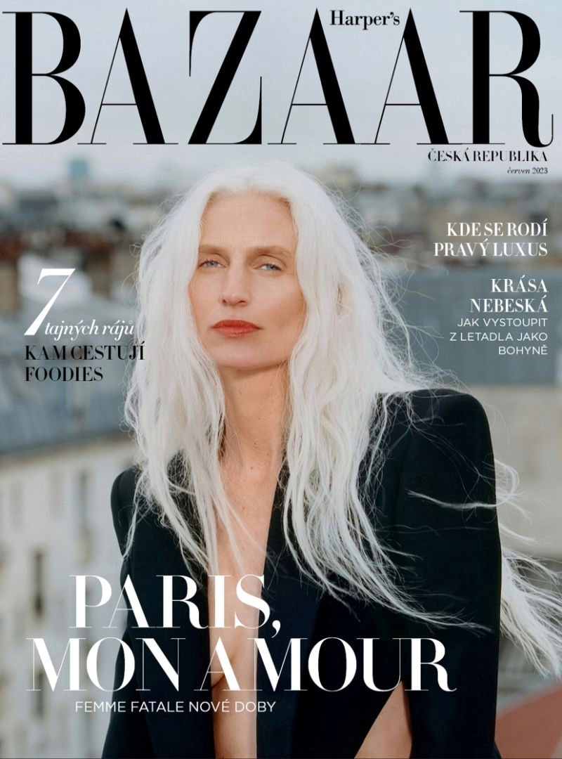 Marie Seguy featured on the Harper\'s Bazaar Czech cover from June 2023