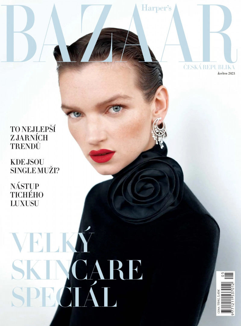 Eva Klimkova featured on the Harper\'s Bazaar Czech cover from May 2023