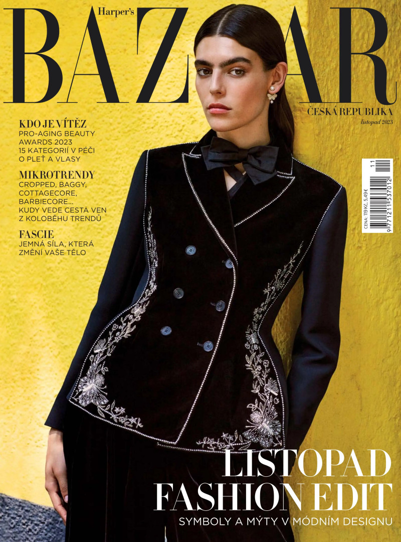 Julia Pacha featured on the Harper\'s Bazaar Czech cover from November 2023