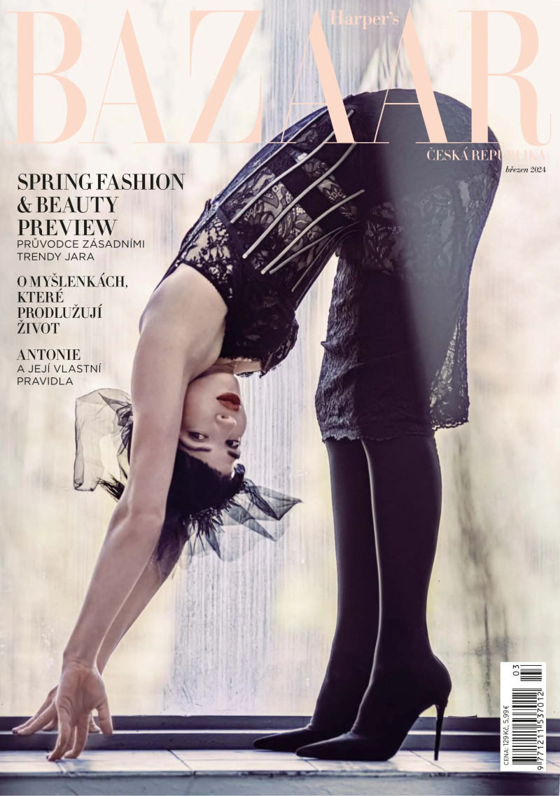 Antonie Formanova featured on the Harper\'s Bazaar Czech cover from March 2024