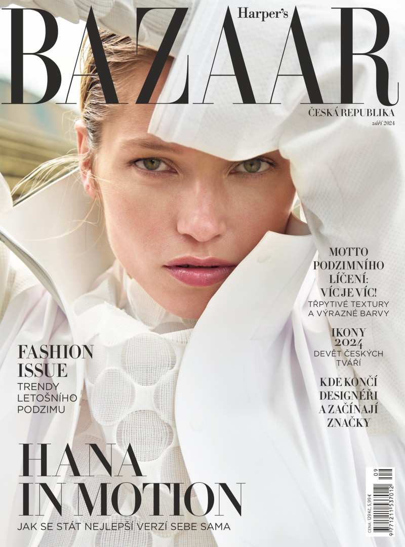 Hana Jirickova featured on the Harper\'s Bazaar Czech cover from September 2024