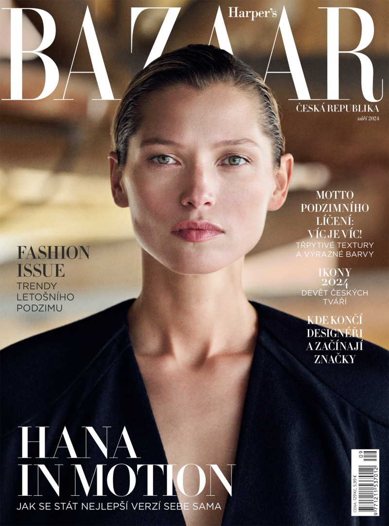 Hana Jirickova featured on the Harper\'s Bazaar Czech cover from September 2024