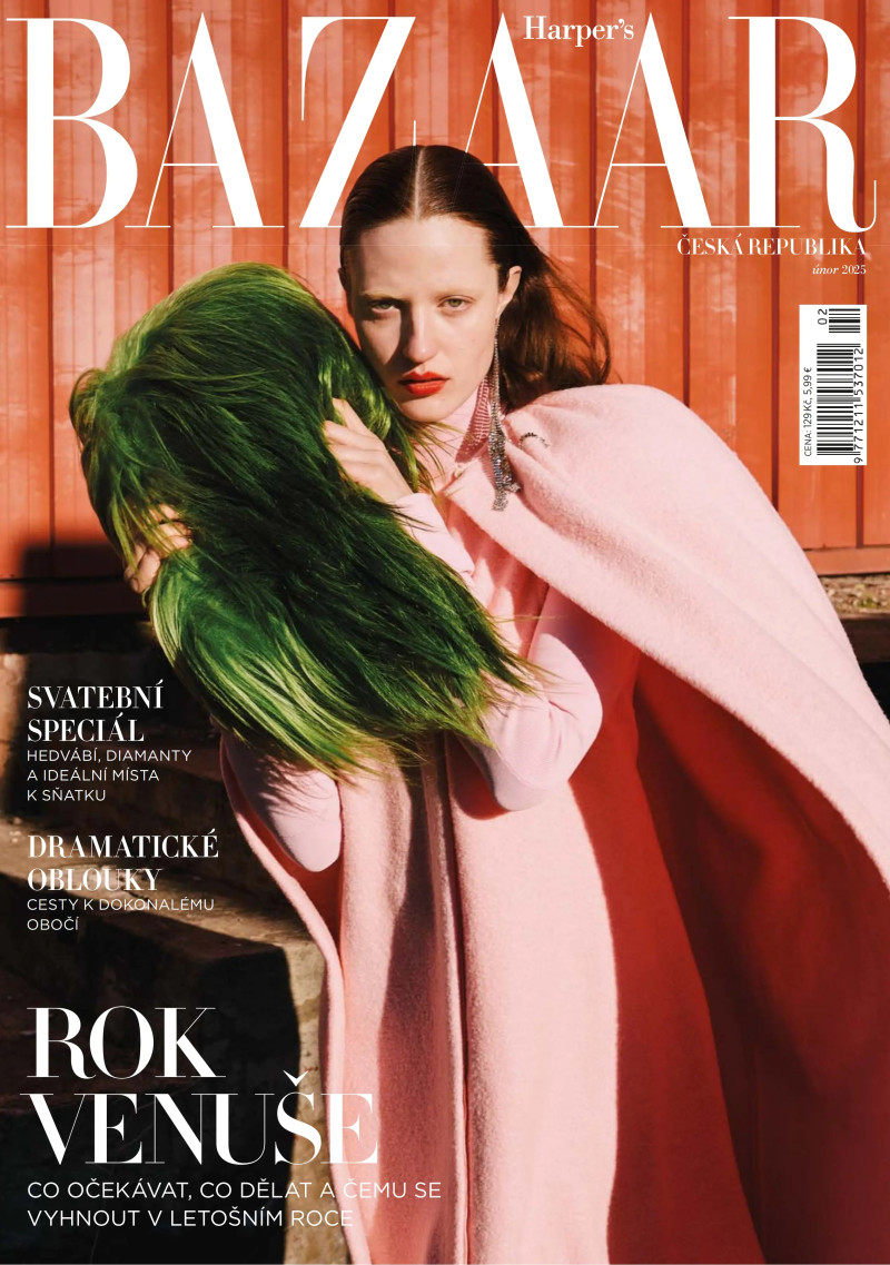 Julia Banas featured on the Harper\'s Bazaar Czech cover from February 2025