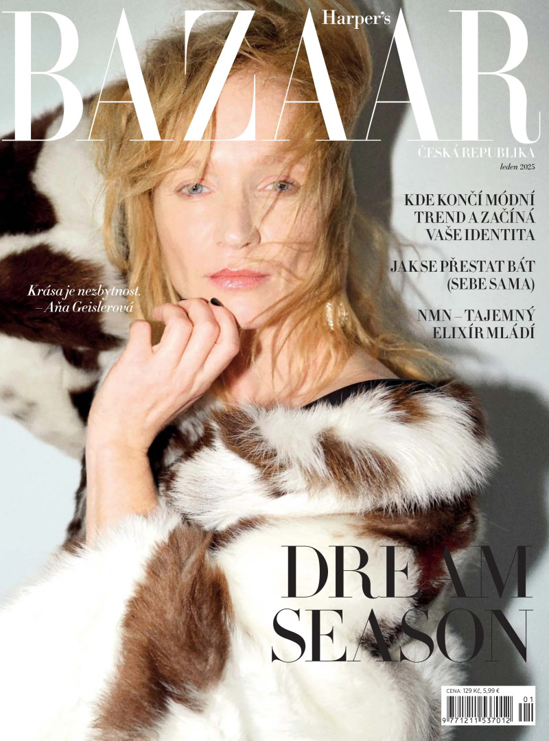 Anna Geislerova featured on the Harper\'s Bazaar Czech cover from January 2025