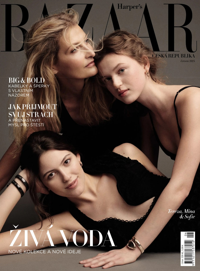 Mina Oymen, Sofie Maxova featured on the Harper\'s Bazaar Czech cover from June 2025