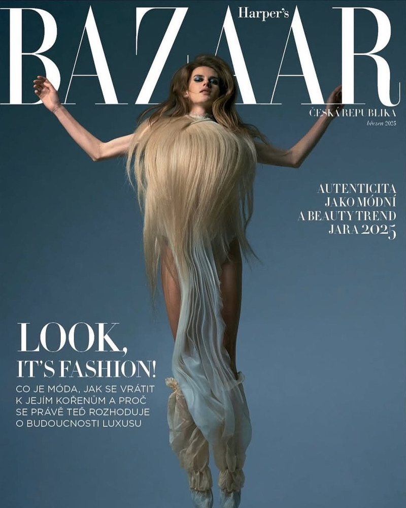 Dorota Kullova featured on the Harper\'s Bazaar Czech cover from March 2025