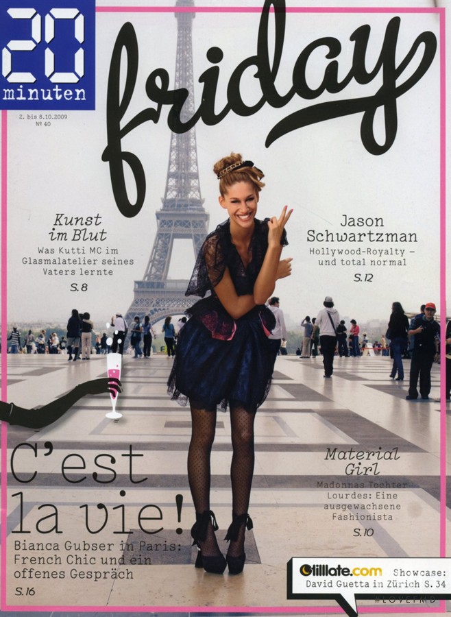 Bianca Gubser featured on the Friday Magazine cover from October 2009