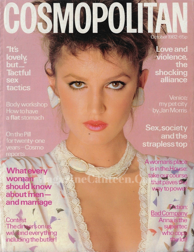 Anne Bezamat featured on the Cosmopolitan UK cover from October 1982