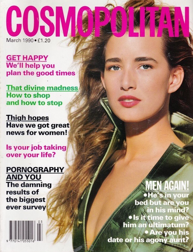Suzanne Lanza featured on the Cosmopolitan UK cover from March 1990