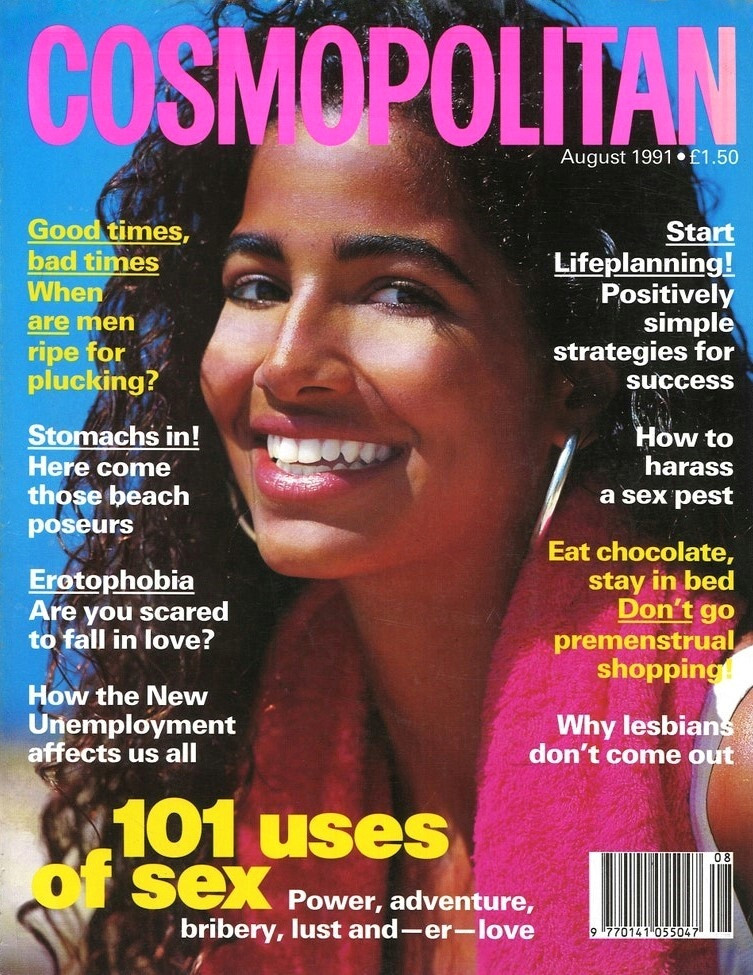 Julia featured on the Cosmopolitan UK cover from August 1991