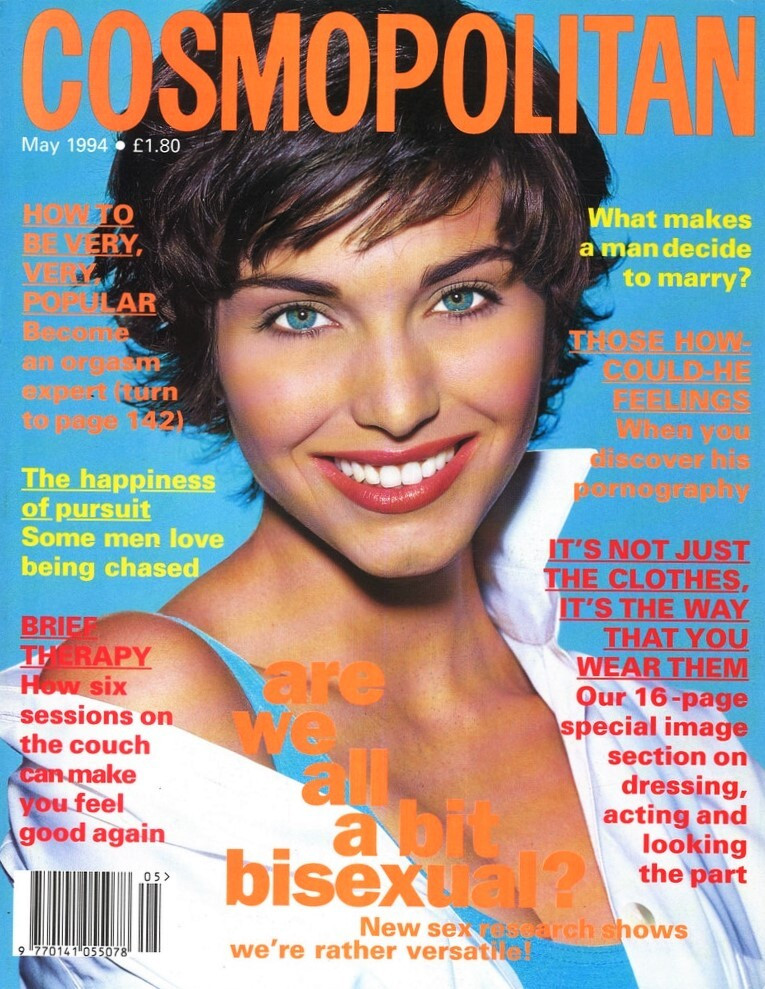 Sam featured on the Cosmopolitan UK cover from May 1994